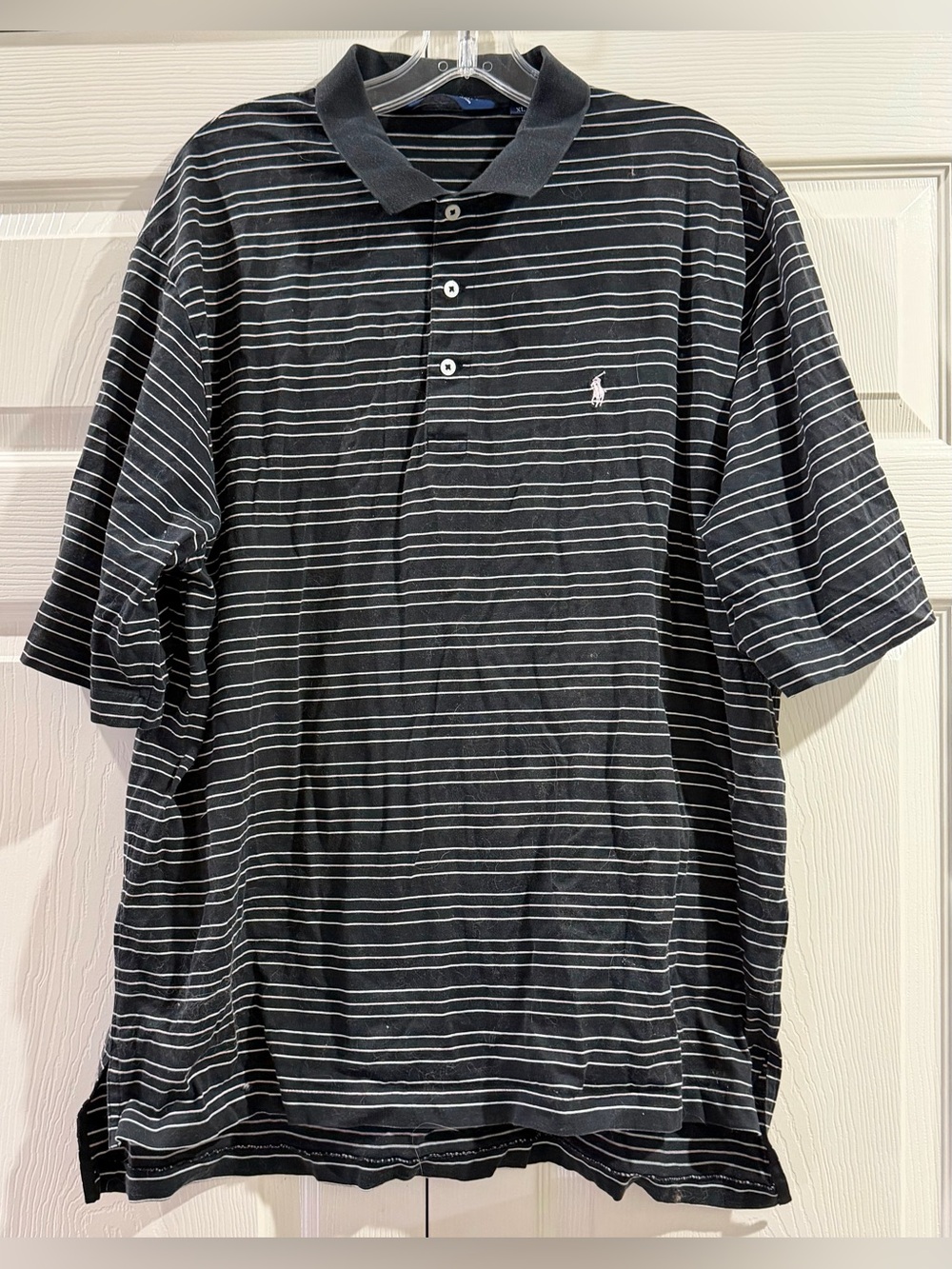 Ralph Lauren Polo Golf Men’s Polo Shirt Black & White Striped Size XL